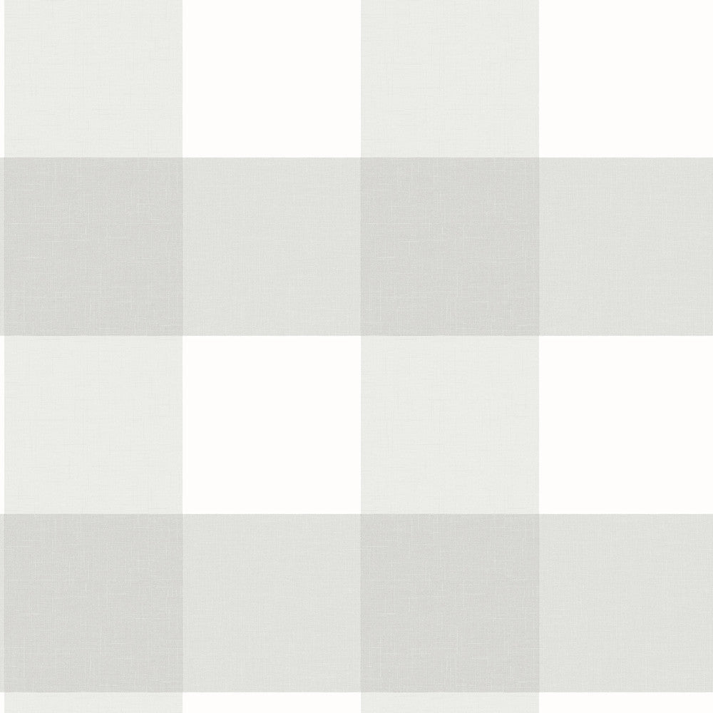 Amos Grey Gingham Wallpaper by Chesapeake Homestead Covers about 56.4 square feet 20.5-in by 33-ft long roll Prepasted 20.5 - Fabric Carolina -