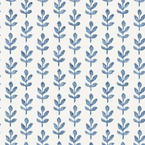Whiskers Blue Leaf Wallpaper by Chesapeake