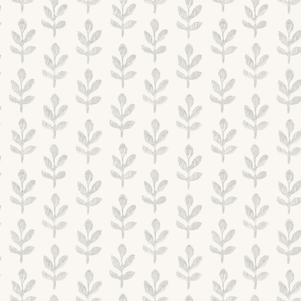 Whiskers Light Grey Leaf Wallpaper by Chesapeake Homestead Covers about 56.4 square feet 20.5-in by 33-ft long roll Prepasted 5.13 - Fabric Carolina -