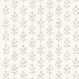 Whiskers Light Grey Leaf Wallpaper by Chesapeake