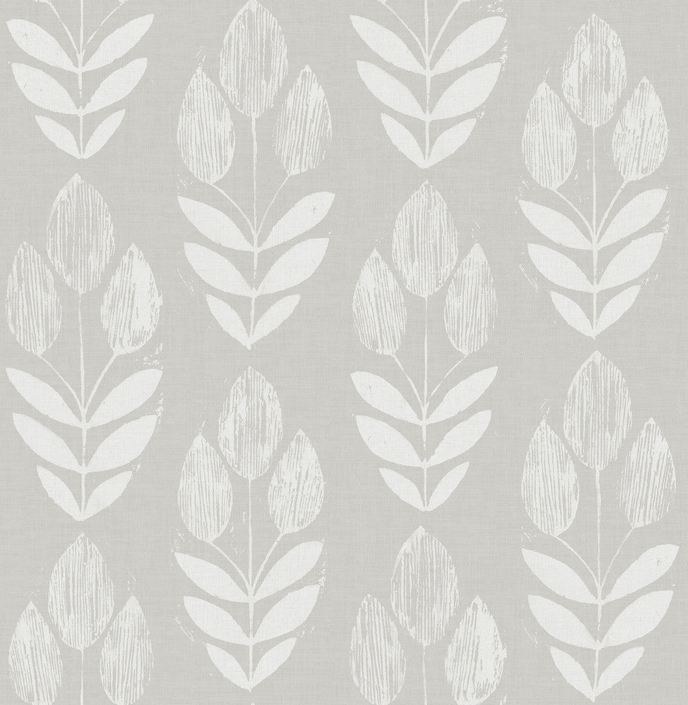 Garland Grey Block Tulip Wallpaper by Chesapeake Homestead Covers about 56.4 square feet 20.5-in by 33-ft long roll Unpasted 20.9 - Fabric Carolina -