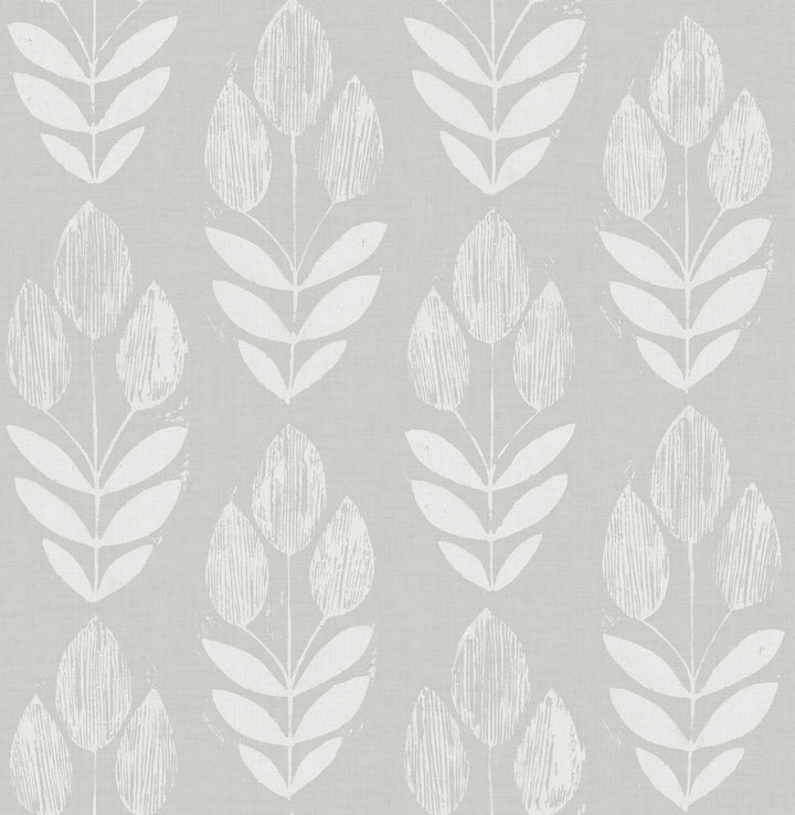 Garland Grey Block Tulip Wallpaper by Chesapeake Homestead Covers about 56.4 square feet 20.5-in by 33-ft long roll Unpasted 20.9 - Fabric Carolina -