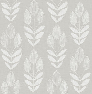 Garland Grey Block Tulip Wallpaper by Chesapeake
