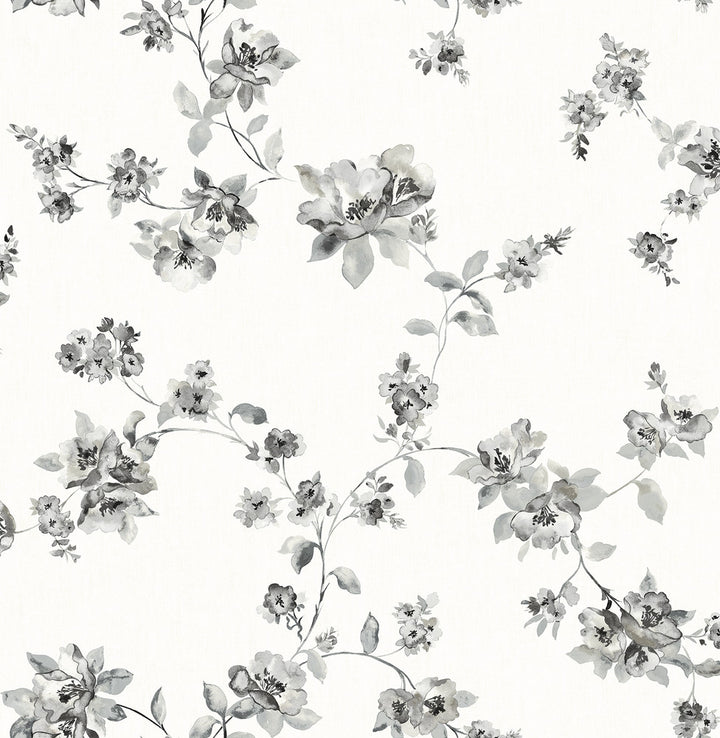 Cyrus Charcoal Festive Floral Wallpaper by Chesapeake Homestead Covers about 56.4 square feet 20.5-in by 33-ft long roll Unpasted 10.4 - Fabric Carolina -