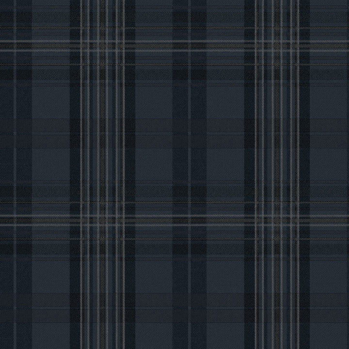 Austin Navy Plaid Wallpaper by Chesapeake Homestead Covers about 56.4 square feet 20.5-in by 33-ft long roll Prepasted 10.25 - Fabric Carolina -