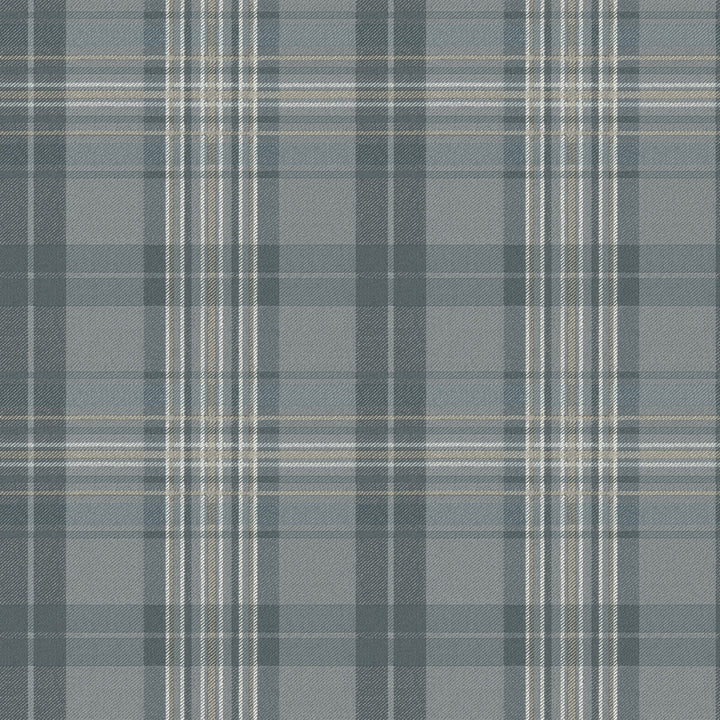 Austin Slate Plaid Wallpaper by Chesapeake Homestead Covers about 56.4 square feet 20.5-in by 33-ft long roll Prepasted 10.25 - Fabric Carolina -