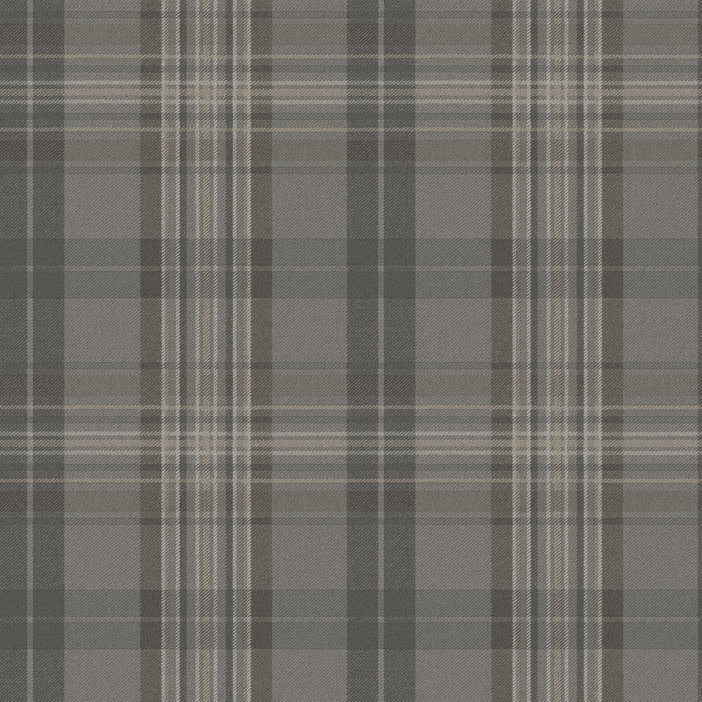 Austin Charcoal Plaid Wallpaper by Chesapeake Homestead Covers about 56.4 square feet 20.5-in by 33-ft long roll Prepasted 10.25 - Fabric Carolina -