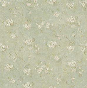 Braham Aqua Floral Trail Wallpaper by Chesapeake