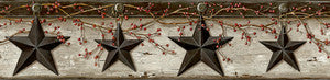 Ennis Black Rustic Barn Star Wallpaper by Chesapeake