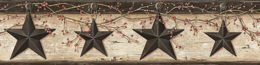 Ennis Charcoal Rustic Barn Star Wallpaper by Chesapeake Homestead Covers about 7.5 square feet 6-in by 15-ft long roll Prepasted 0 - Fabric Carolina -