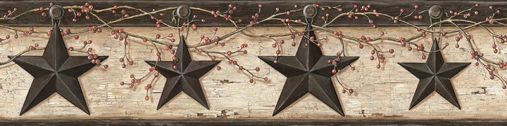 Ennis Charcoal Rustic Barn Star Wallpaper by Chesapeake Homestead Covers about 7.5 square feet 6-in by 15-ft long roll Prepasted 0 - Fabric Carolina -