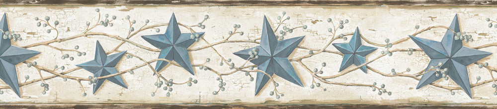 Blue Heritage Tin Star Wallpaper by Chesapeake Homestead Covers about 7.5 square feet 6-in by 15-ft long roll Prepasted 0 - Fabric Carolina -
