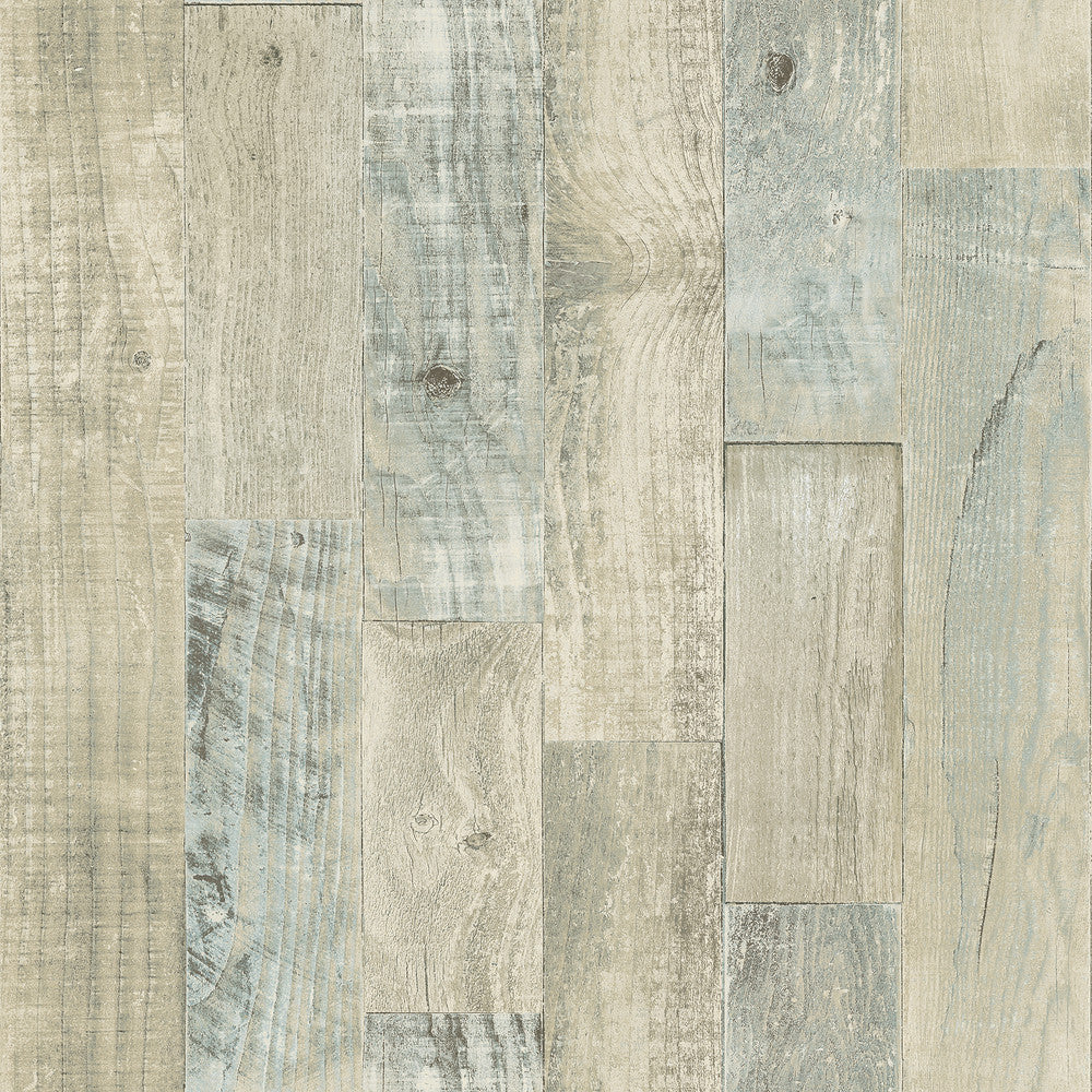 Chebacco Taupe Wood Planks Wallpaper by Chesapeake Thoreau Covers about 56.4 square feet 20.5-in by 33-ft long roll Prepasted 20.5 - Fabric Carolina -