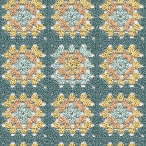 Maud Teal Crochet Geometric Wallpaper by Chesapeake