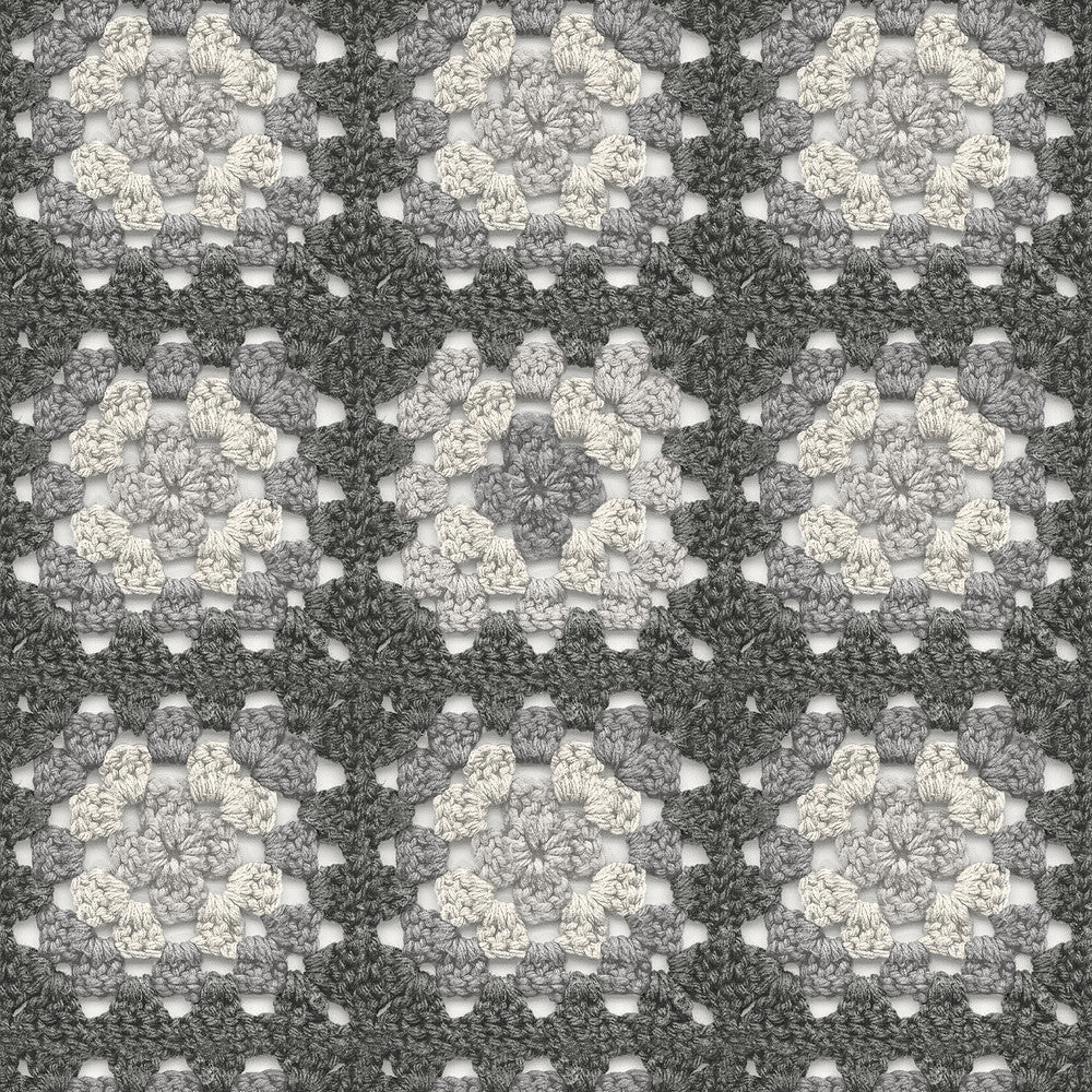 Maud Grey Crochet Geometric Wallpaper by Chesapeake Thoreau Covers about 56.4 square feet 20.5-in by 33-ft long roll Prepasted 20.5 - Fabric Carolina -