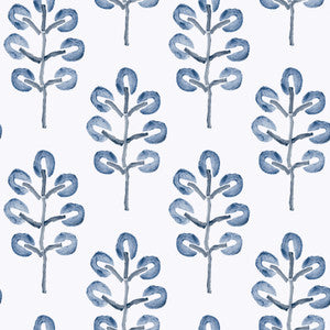 Plum Tree Blue Botanical Wallpaper by Chesapeake