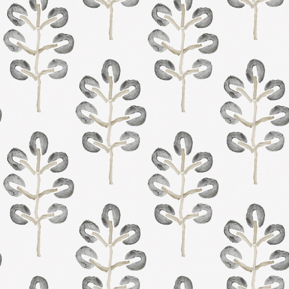 Plum Tree Black Botanical Wallpaper by Chesapeake Thoreau Covers about 56.4 square feet 20.5-in by 33-ft long roll Prepasted 10.25 - Fabric Carolina -