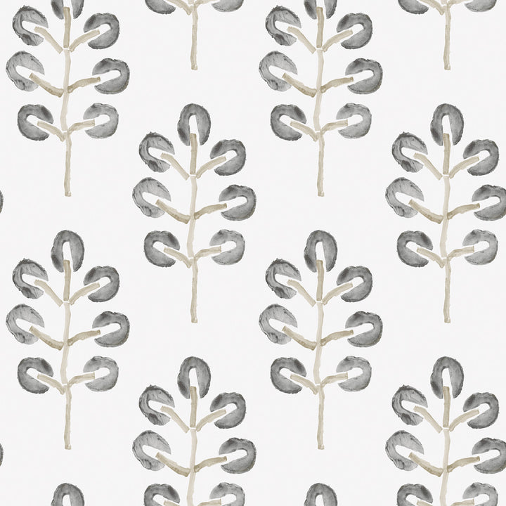 Plum Tree Black Botanical Wallpaper by Chesapeake Thoreau Covers about 56.4 square feet 20.5-in by 33-ft long roll Prepasted 10.25 - Fabric Carolina -