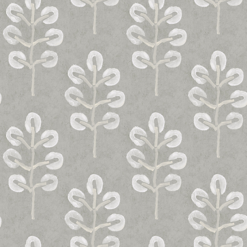 Plum Tree Grey Botanical Wallpaper by Chesapeake Thoreau Covers about 56.4 square feet 20.5-in by 33-ft long roll Prepasted 10.25 - Fabric Carolina -