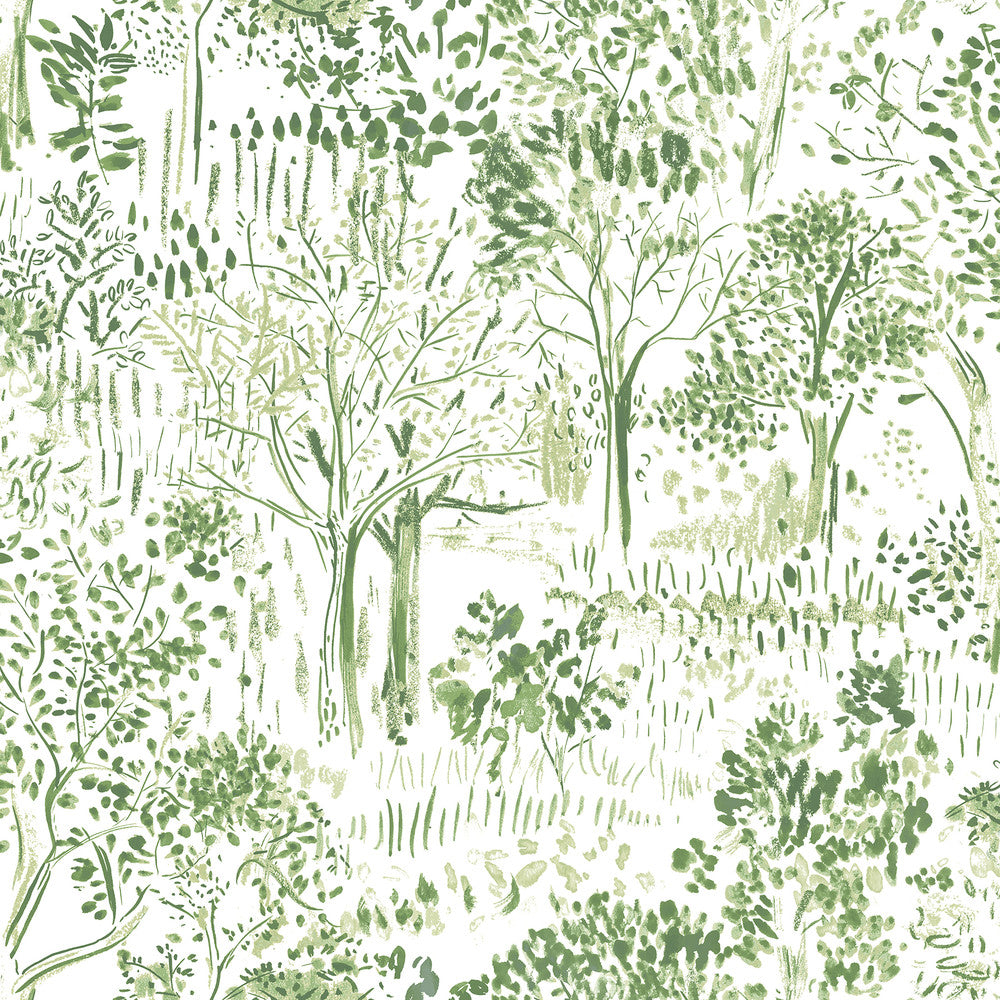 Walden Green Forest Wallpaper by Chesapeake Thoreau Covers about 56.4 square feet 20.5-in by 33-ft long roll Prepasted 20.5 - Fabric Carolina -