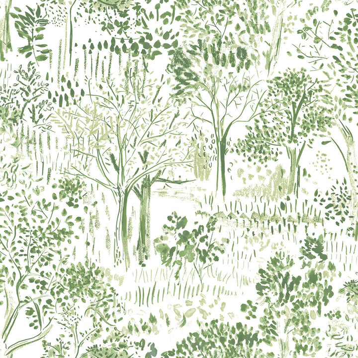Walden Green Forest Wallpaper by Chesapeake Thoreau Covers about 56.4 square feet 20.5-in by 33-ft long roll Prepasted 20.5 - Fabric Carolina -
