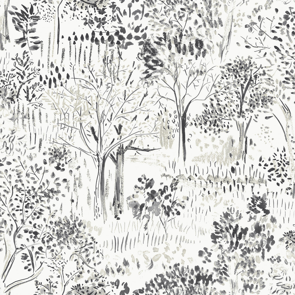Walden Black Forest Wallpaper by Chesapeake Thoreau Covers about 56.4 square feet 20.5-in by 33-ft long roll Prepasted 20.5 - Fabric Carolina -