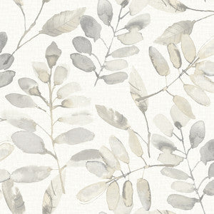 Pinnate Taupe Leaves Wallpaper by Chesapeake