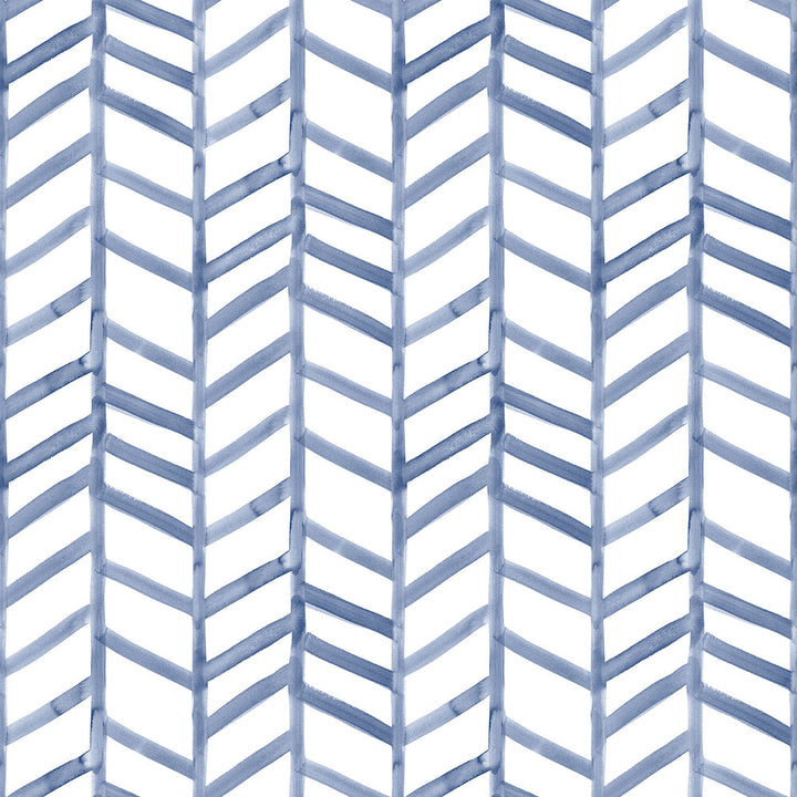 Fletching Navy Geometric Wallpaper by Chesapeake Thoreau Covers about 56.4 square feet 20.5-in by 33-ft long roll Prepasted 20.5 - Fabric Carolina -