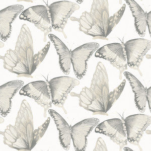 Janetta Grey Butterfly Wallpaper by Chesapeake