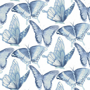 Janetta Blue Butterfly Wallpaper by Chesapeake