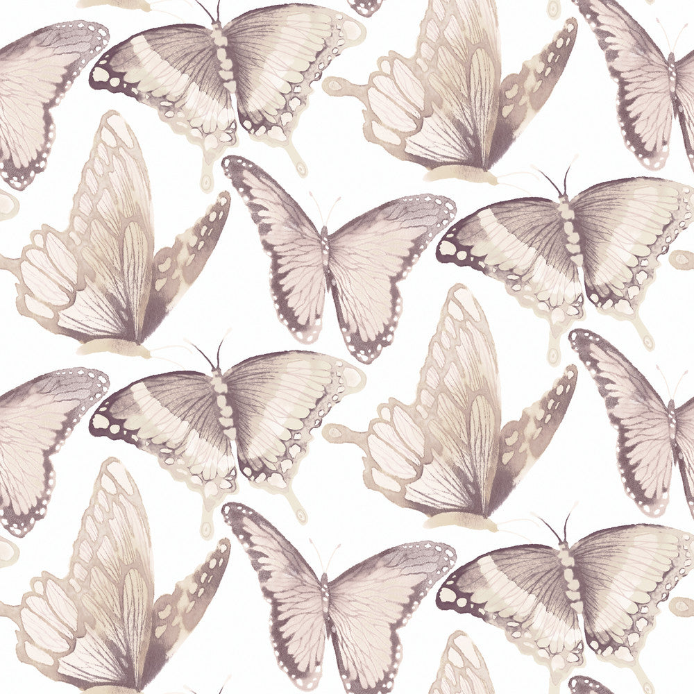 Janetta Blush Butterfly Wallpaper by Chesapeake Thoreau Covers about 56.4 square feet 20.5-in by 33-ft long roll Prepasted 10.25 - Fabric Carolina -