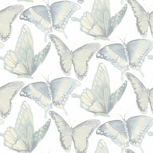Janetta Mint Butterfly Wallpaper by Chesapeake
