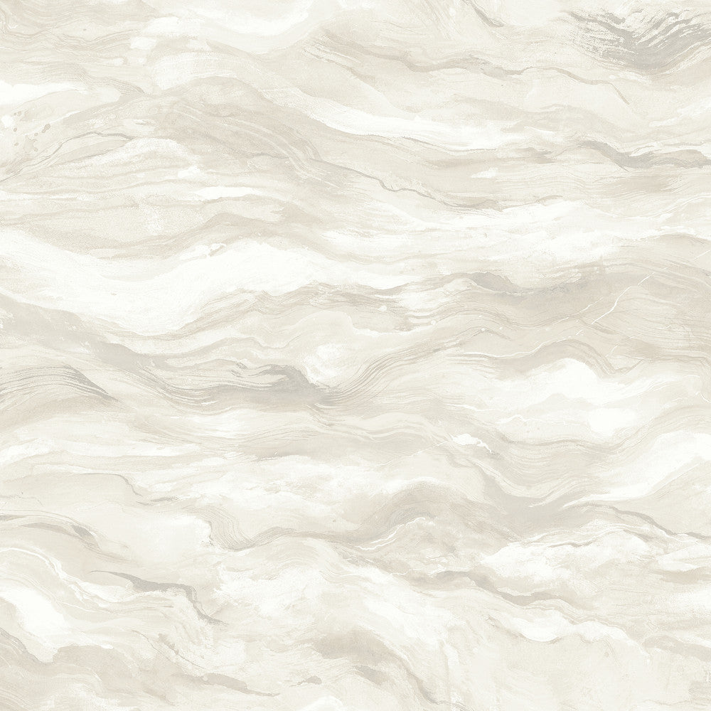 Cirrus Beige Wave Wallpaper by Chesapeake Thoreau Covers about 56.4 square feet 20.5-in by 33-ft long roll Prepasted 20.5 - Fabric Carolina -