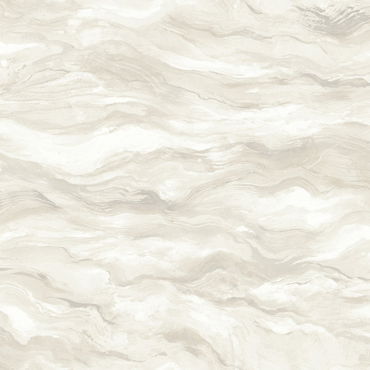 Cirrus Beige Wave Wallpaper by Chesapeake Thoreau Covers about 56.4 square feet 20.5-in by 33-ft long roll Prepasted 20.5 - Fabric Carolina -