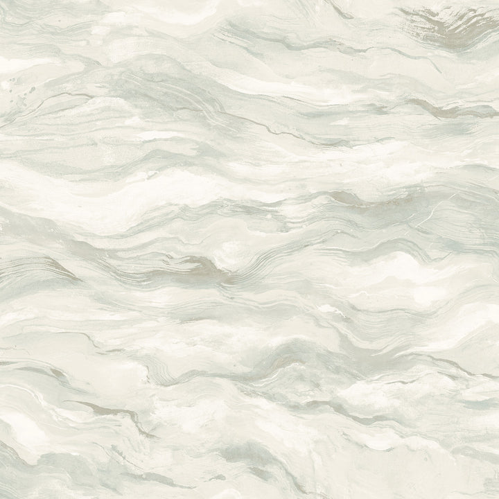 Cirrus Light Blue Wave Wallpaper by Chesapeake Thoreau Covers about 56.4 square feet 20.5-in by 33-ft long roll Prepasted 20.5 - Fabric Carolina -