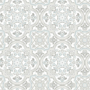 Concord Aqua Medallion Wallpaper by Chesapeake