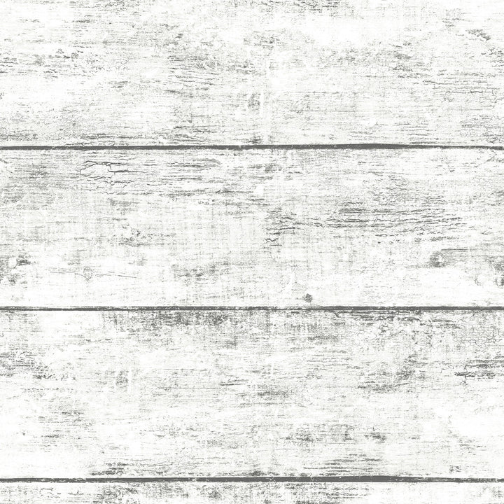 Cabin White Wood Planks Wallpaper by Chesapeake Thoreau Covers about 56.4 square feet 20.5-in by 33-ft long roll Prepasted 20.5 - Fabric Carolina -