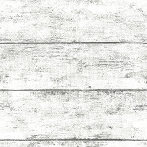 Cabin White Wood Planks Wallpaper by Chesapeake
