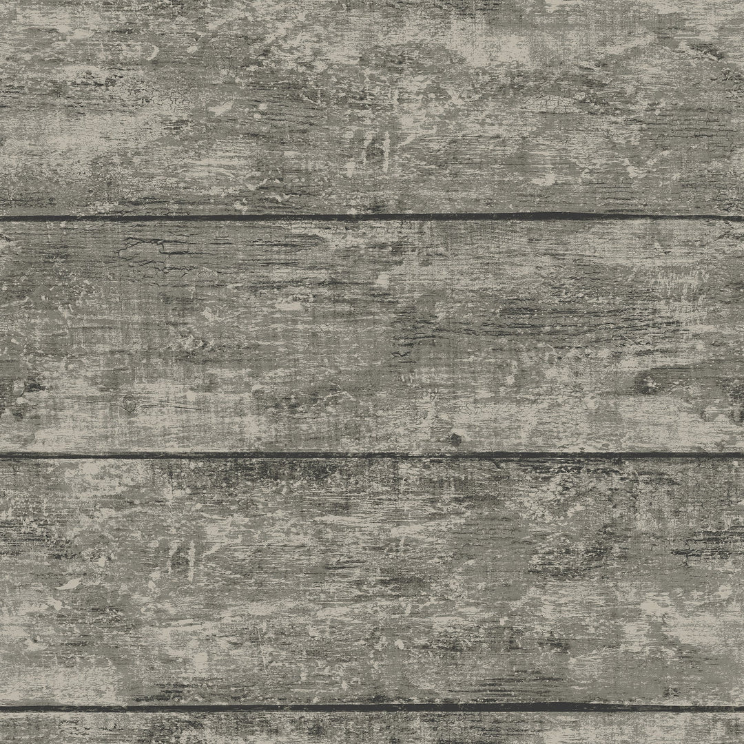 Cabin Charcoal Wood Planks Wallpaper by Chesapeake Designer