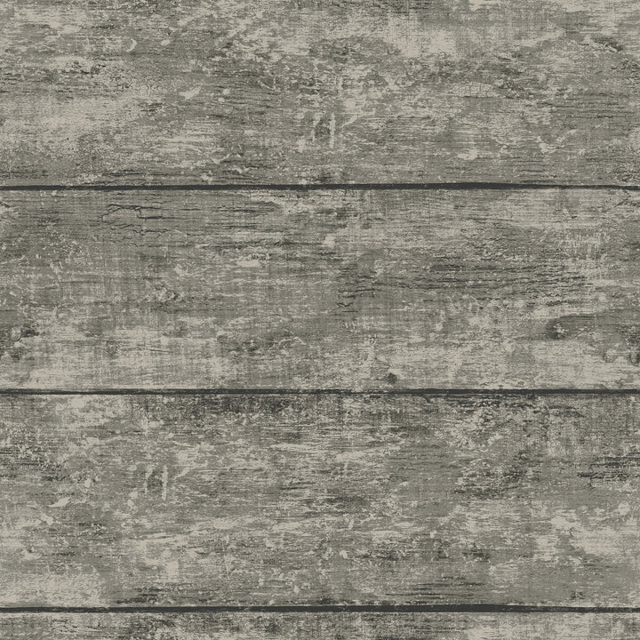 Cabin Charcoal Wood Planks Wallpaper by Chesapeake Designer