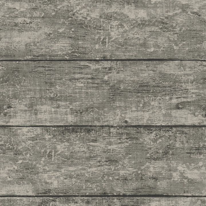 Cabin Charcoal Wood Planks Wallpaper by Chesapeake Thoreau Covers about 56.4 square feet 20.5-in by 33-ft long roll Prepasted 20.5 - Fabric Carolina -
