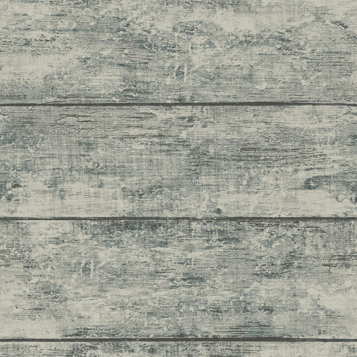 Cabin Teal Wood Planks Wallpaper by Chesapeake Thoreau Covers about 56.4 square feet 20.5-in by 33-ft long roll Prepasted 20.5 - Fabric Carolina -