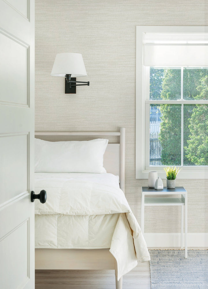 Solitude White Distressed Texture Wallpaper by Chesapeake Designer