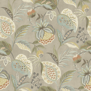 Bohemian Taupe Jacobean Wallpaper by Chesapeake
