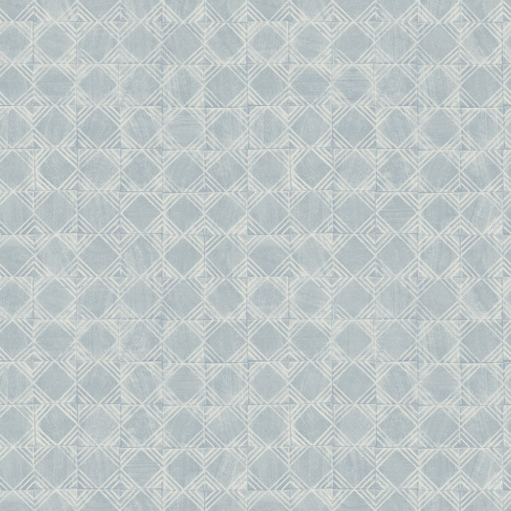Button Block Blue Geometric Wallpaper by Chesapeake Kinfolk Covers about 56.4 square feet 20.5-in by 33-ft long roll Prepasted 20.5 - Fabric Carolina -