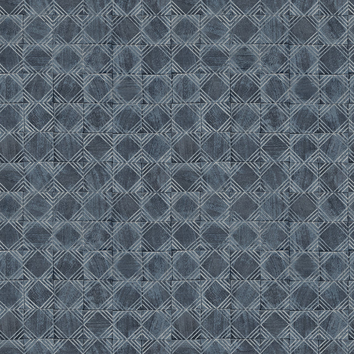 Button Block Navy Geometric Wallpaper by Chesapeake Kinfolk Covers about 56.4 square feet 20.5-in by 33-ft long roll Prepasted 20.5 - Fabric Carolina -