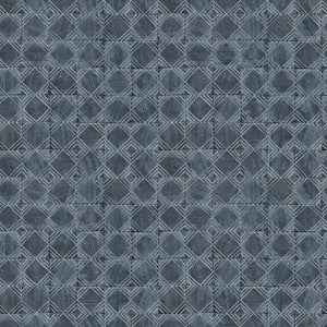 Button Block Navy Geometric Wallpaper by Chesapeake