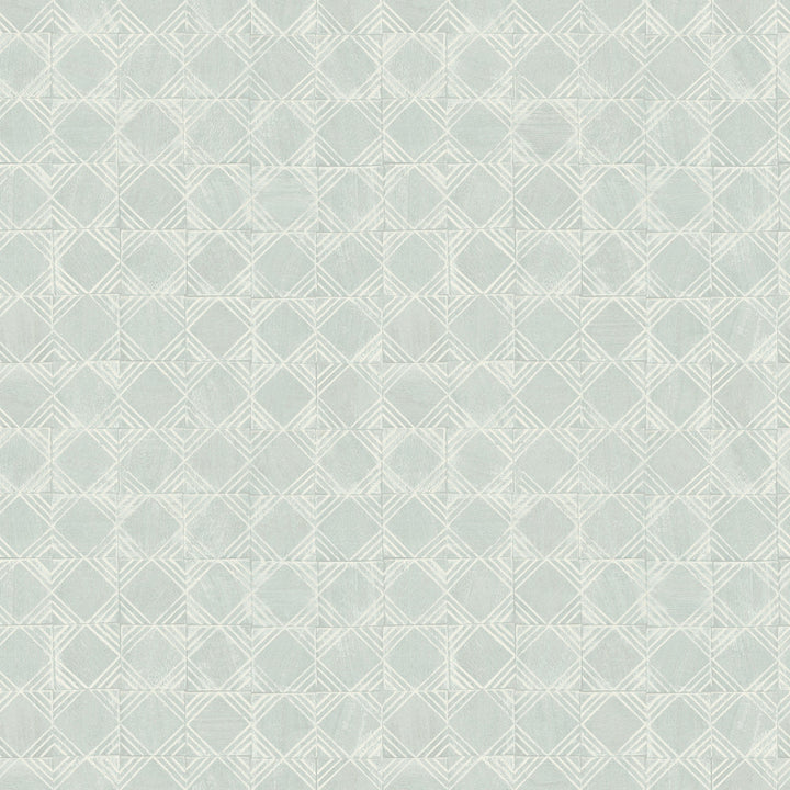 Button Block Aqua Geometric Wallpaper by Chesapeake Kinfolk Covers about 56.4 square feet 20.5-in by 33-ft long roll Prepasted 20.5 - Fabric Carolina -