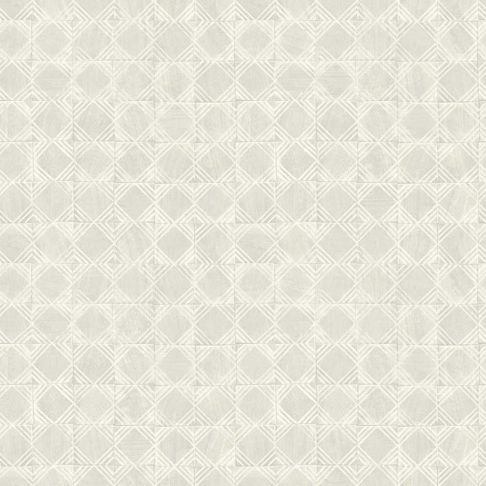 Button Block Light Grey Geometric Wallpaper by Chesapeake Kinfolk Covers about 56.4 square feet 20.5-in by 33-ft long roll Prepasted 20.5 - Fabric Carolina -