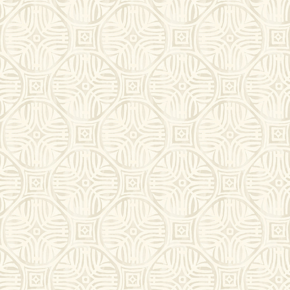 Sandee Dove Medallion Wallpaper by Chesapeake Kinfolk Covers about 56.4 square feet 20.5-in by 33-ft long roll Prepasted 6.83 - Fabric Carolina -